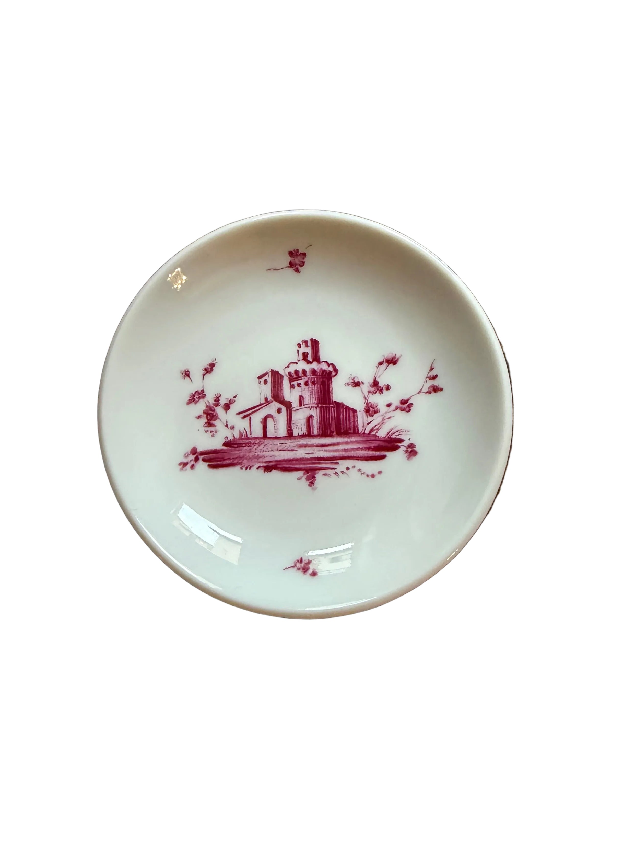Richard Ginori Ring Dish with Pink Castle