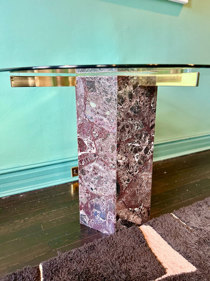 Italian Marble and Glass Dining Table