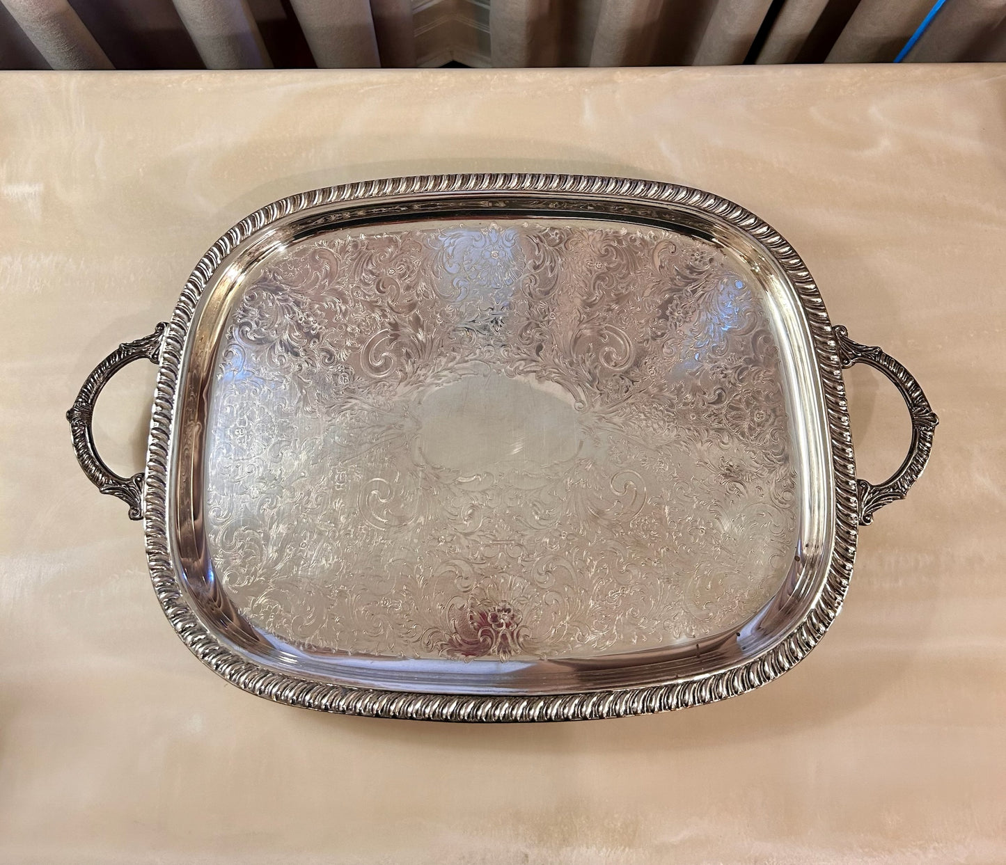 Large Silver Serving Tray