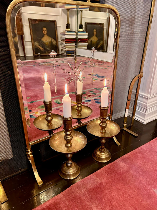 Brass Hollywood Regency Candelabras Set