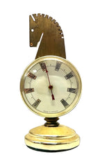 Art Deco French Brass Horse Thermometer Gauge