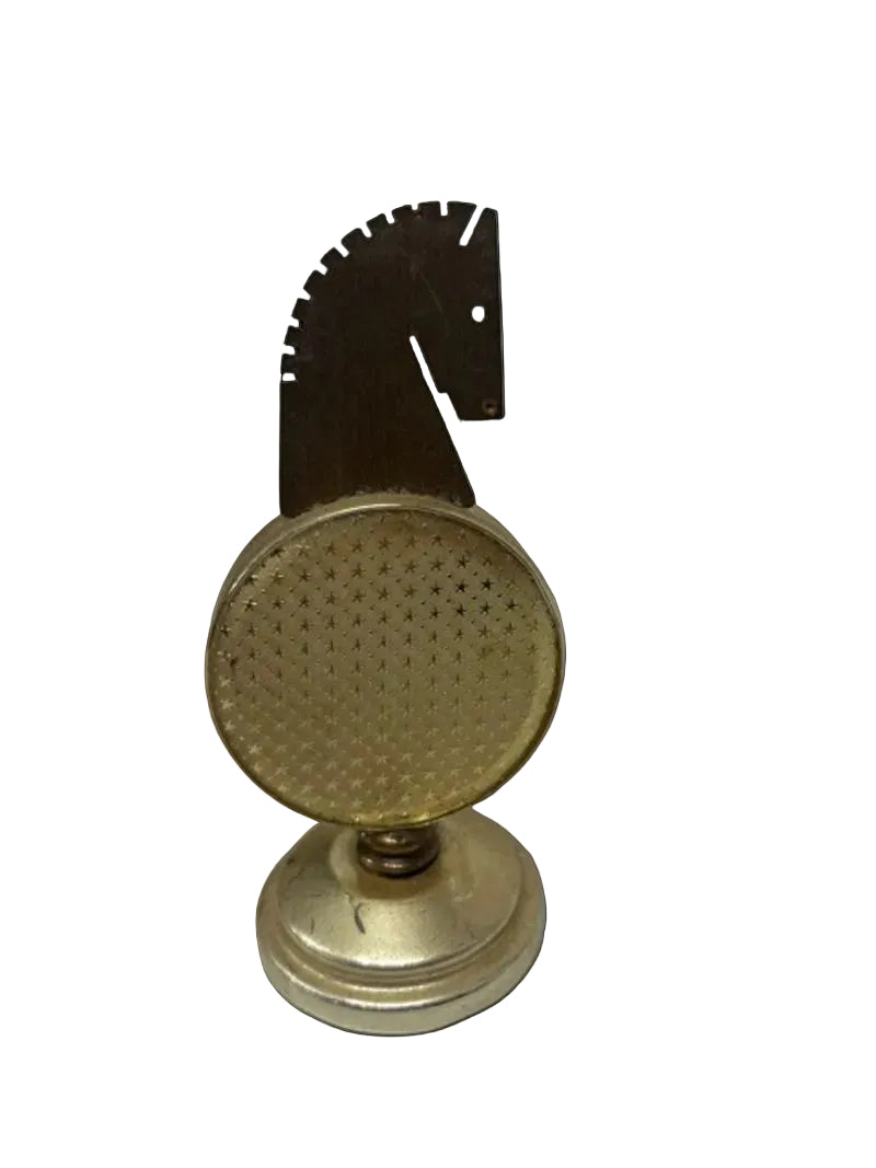Art Deco French Brass Horse Thermometer Gauge