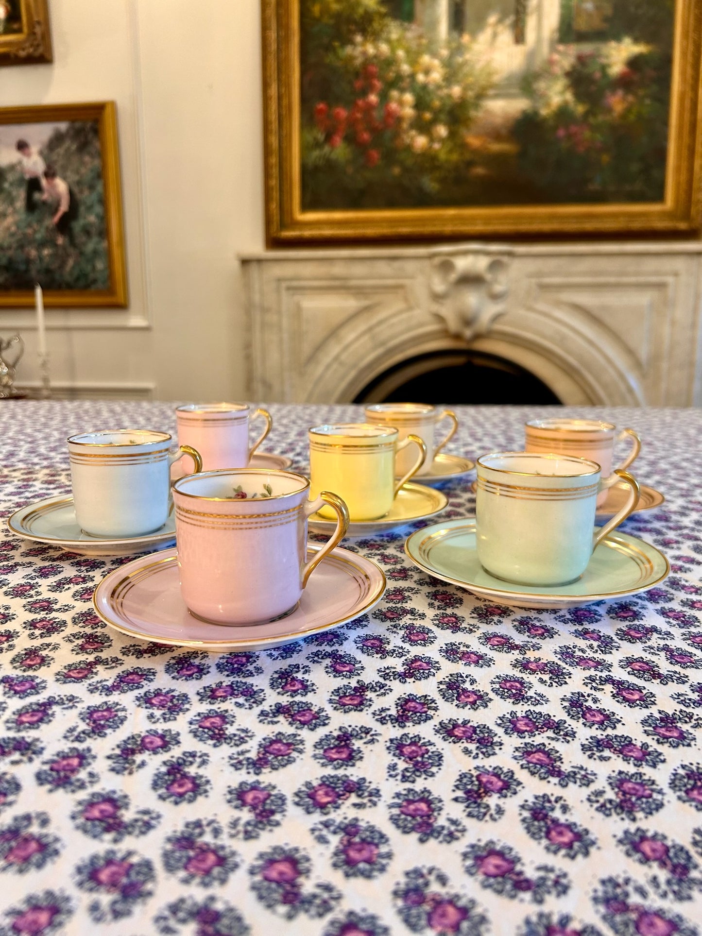 Pastel Espresso Cups & Saucers