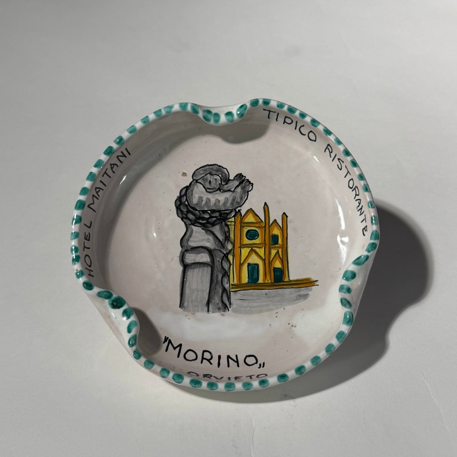 Vintage Belloni Orvieto Hotel Maitani Ceramic Dish