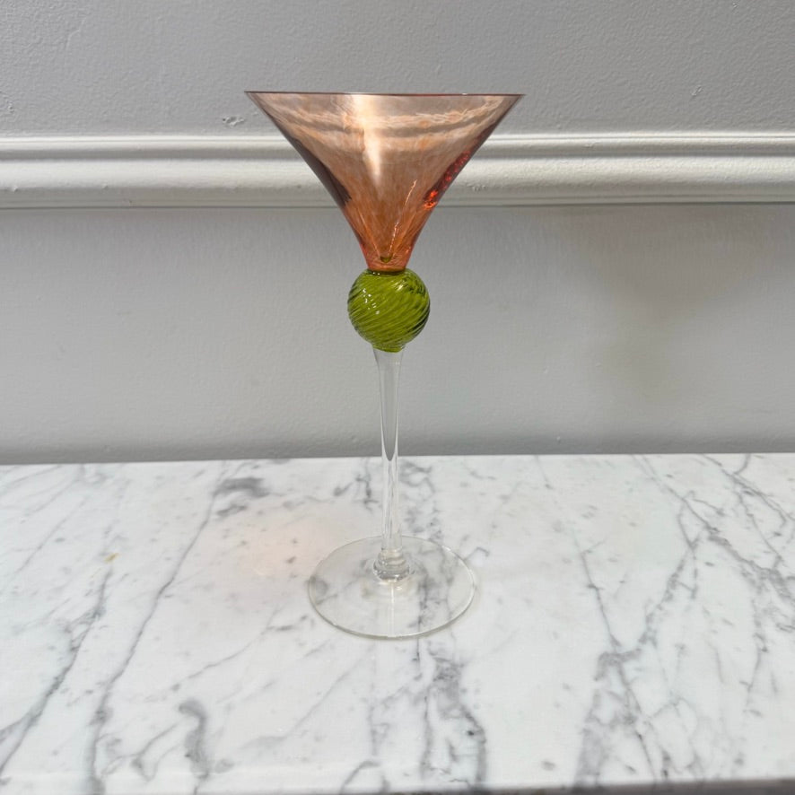Tribeca Salmon and Lime Martini Glass by Union Street