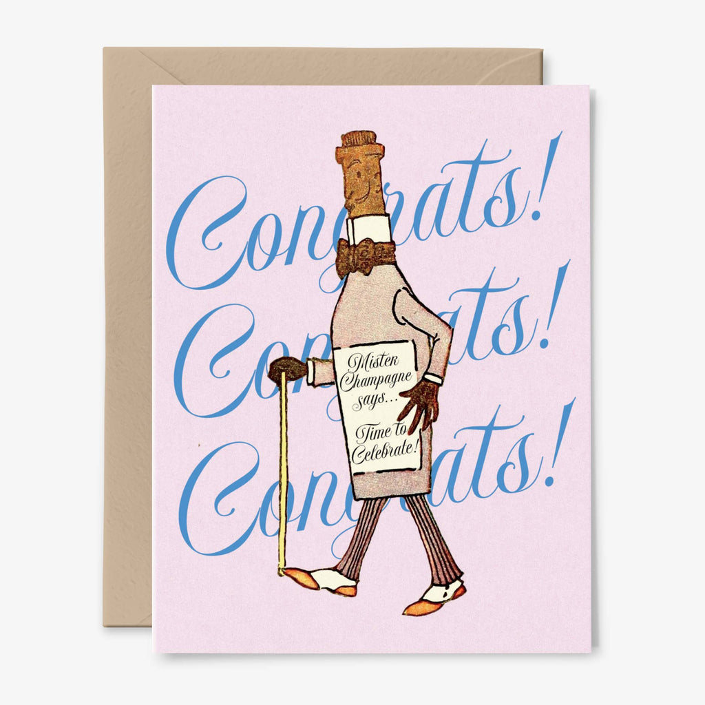 Mister Champagne | Congratulations Card | Bubbly | Vintage