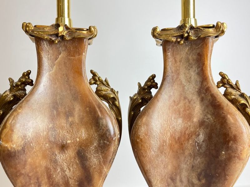 Vintage Marbro Marble and Brass Table Lamp