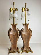 Vintage Marbro Marble and Brass Table Lamp