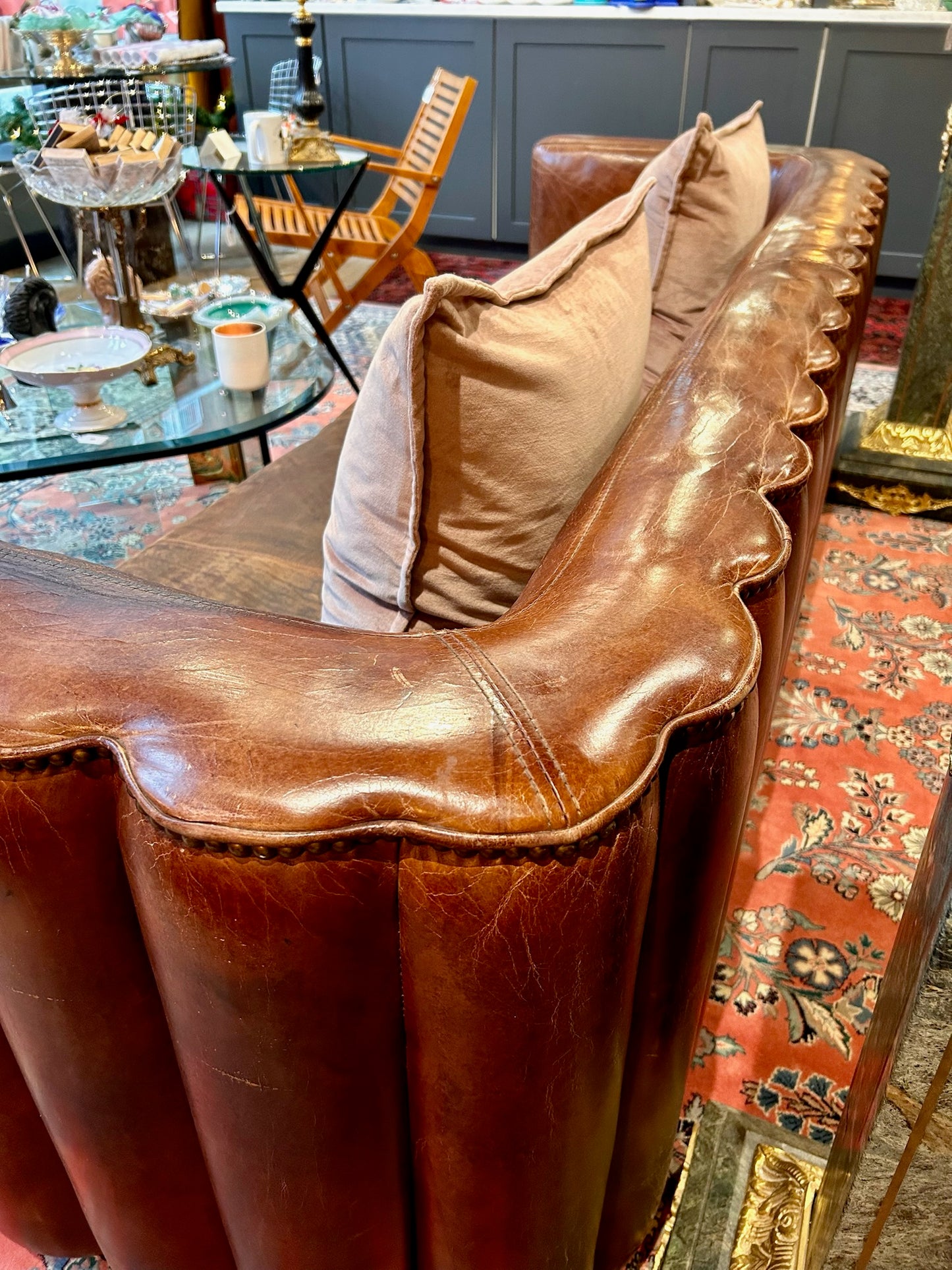 Restoration Hardware Maxime Leather Sofa