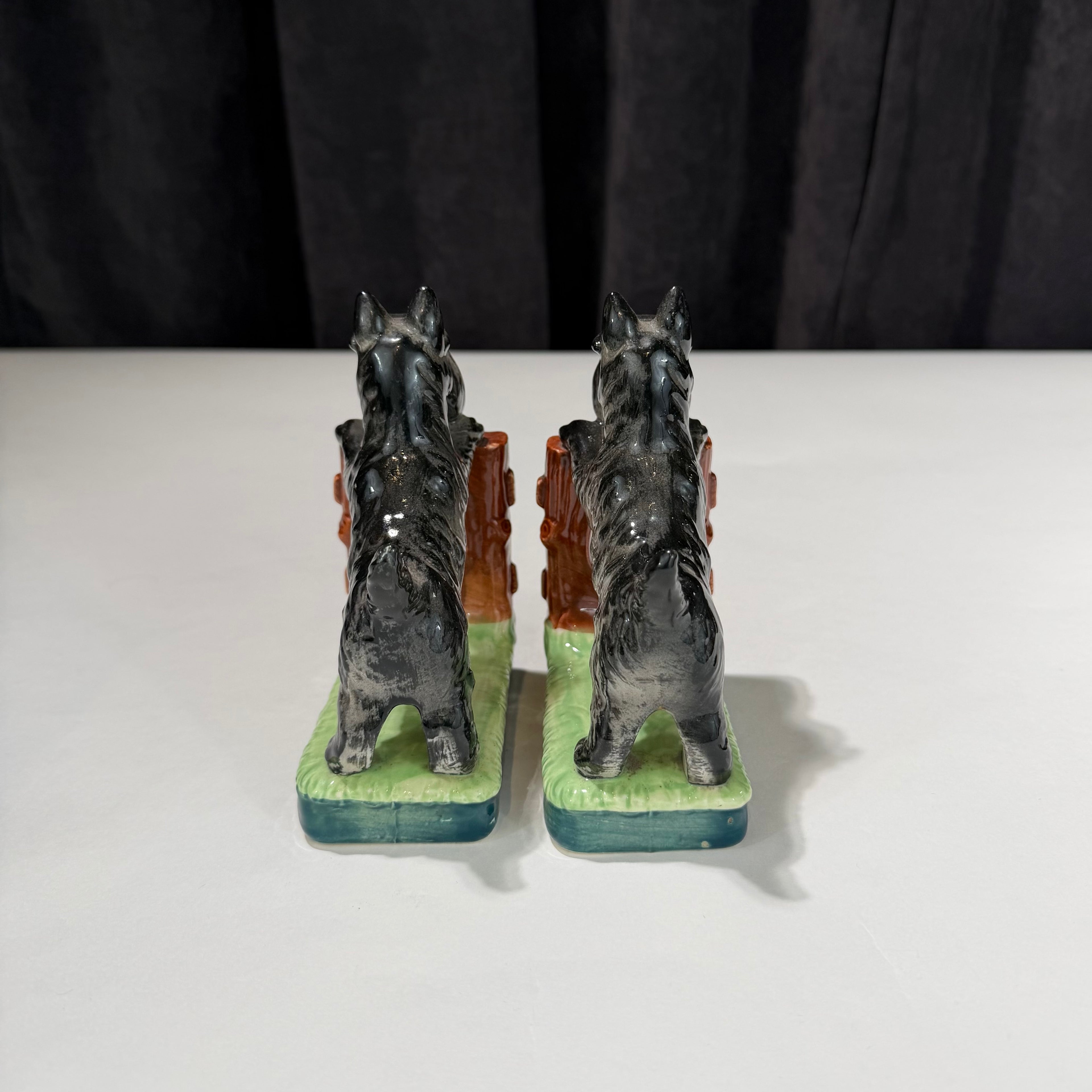 Porcelain Schnauzer Bookends