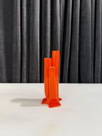 Mid-Century Modern Orange Triple-Tube Bud Vase