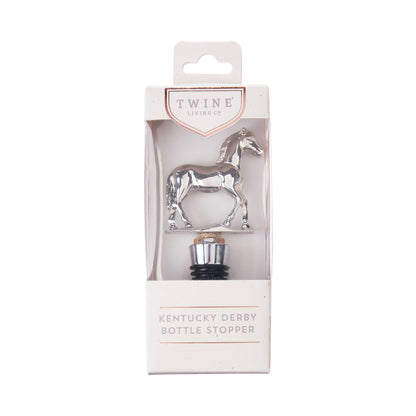 Chrome-Finished Pewter Racehorse Wine Stopper