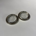 Sterling Silver & Crystals Coaster Pair