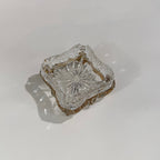 Crystal Ash Tray on Brass Holder