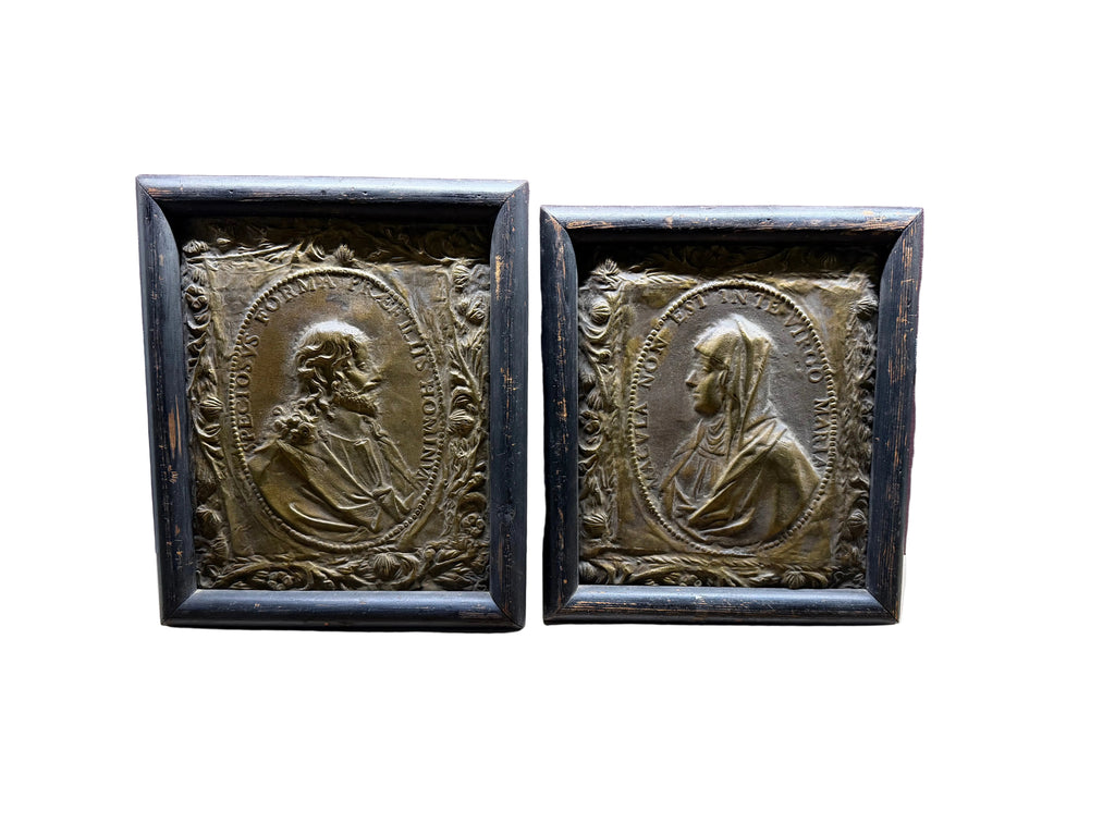 18th Century Bronze Framed Mary and Jesus