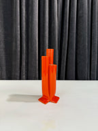 Mid-Century Modern Orange Triple-Tube Bud Vase