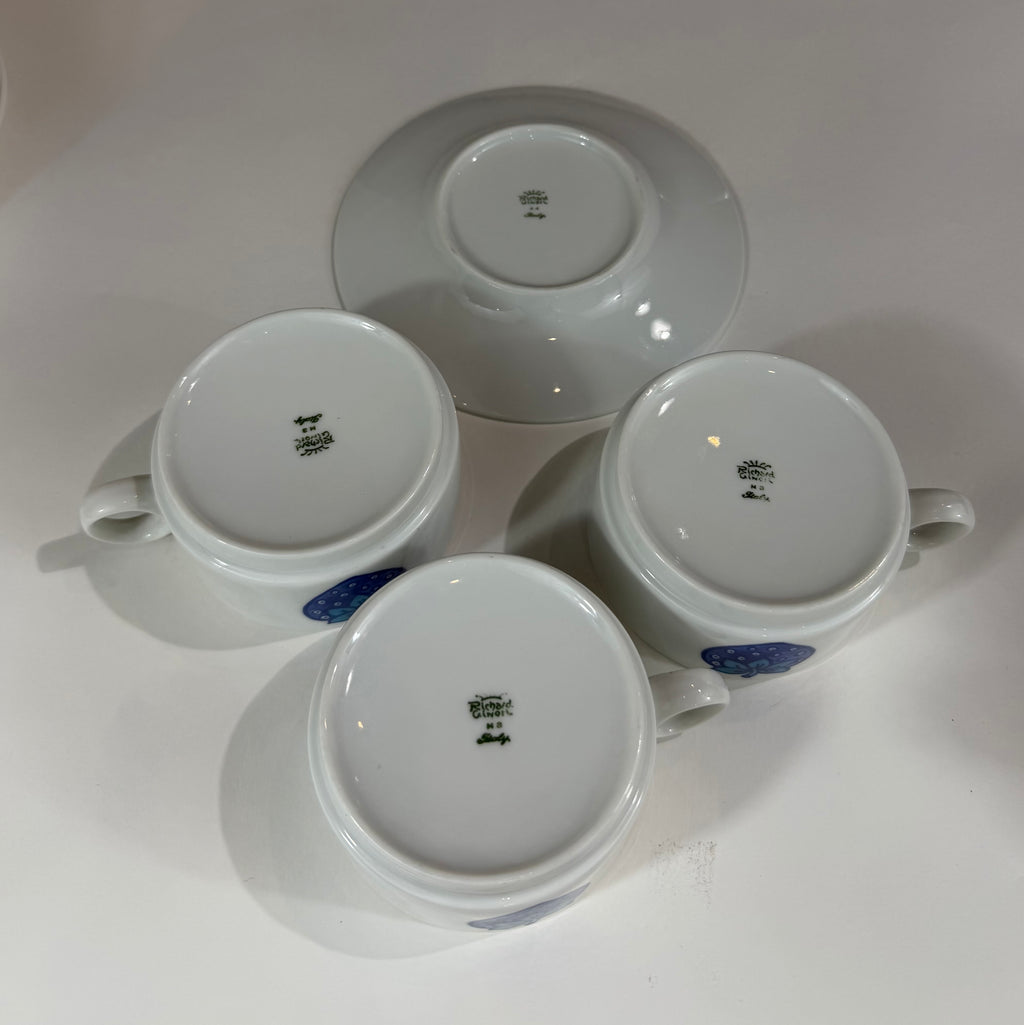 Richard Ginori "Fragoletta" Blue Strawberry Tea & Coffee Service