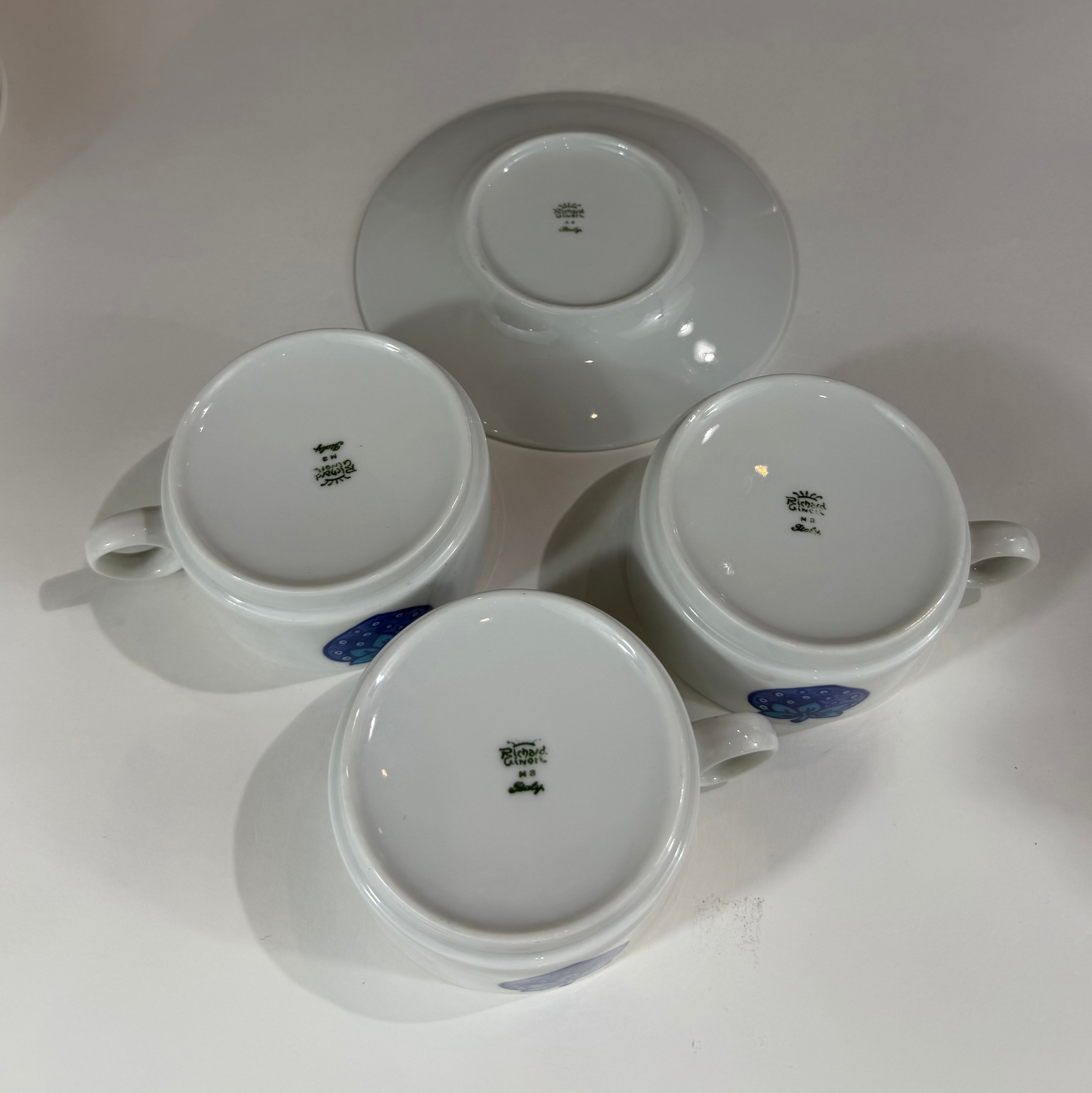 Richard Ginori "Fragoletta" Blue Strawberry Tea & Coffee Service