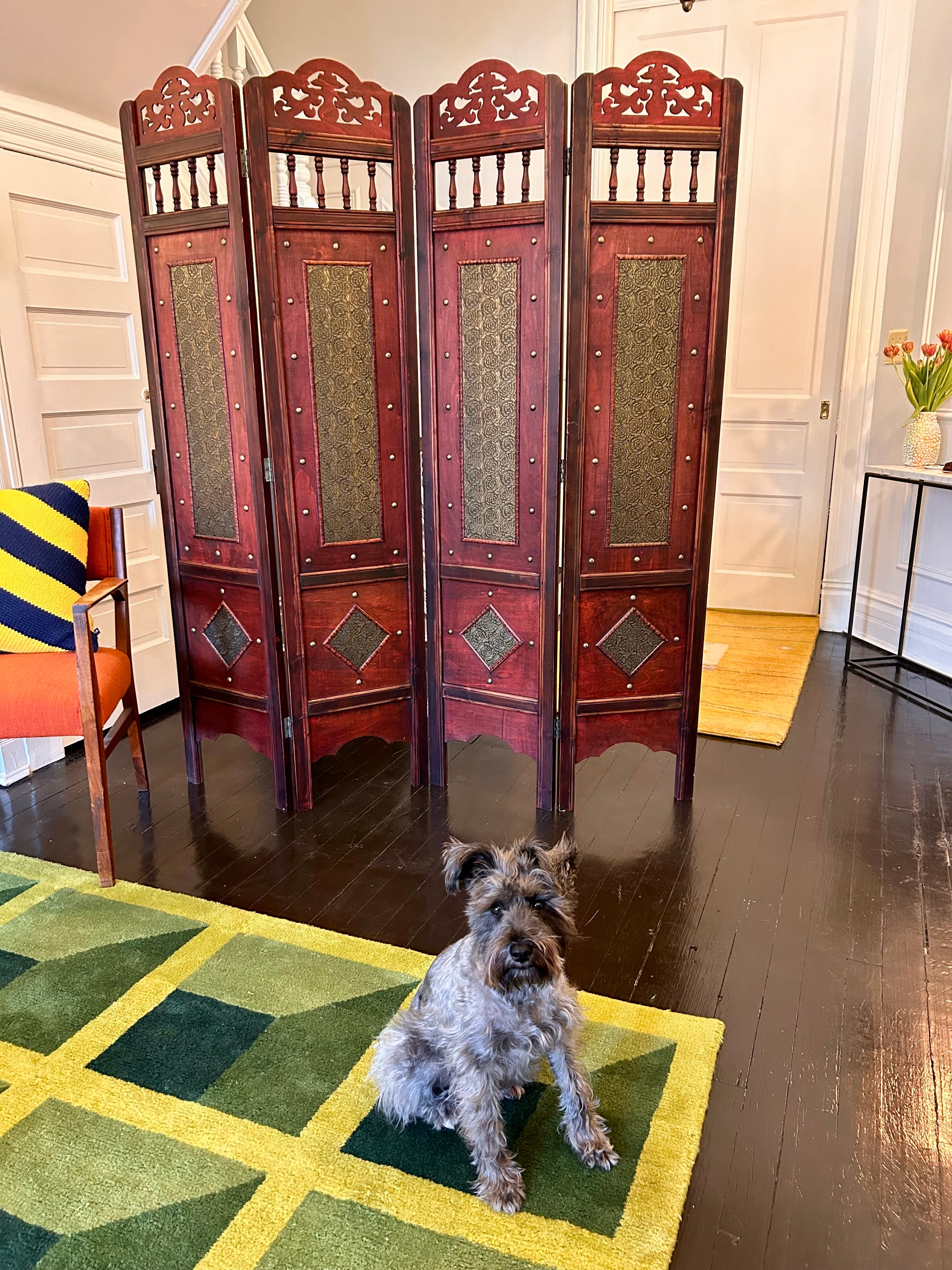 Wood and Brass Partition (Screen)
