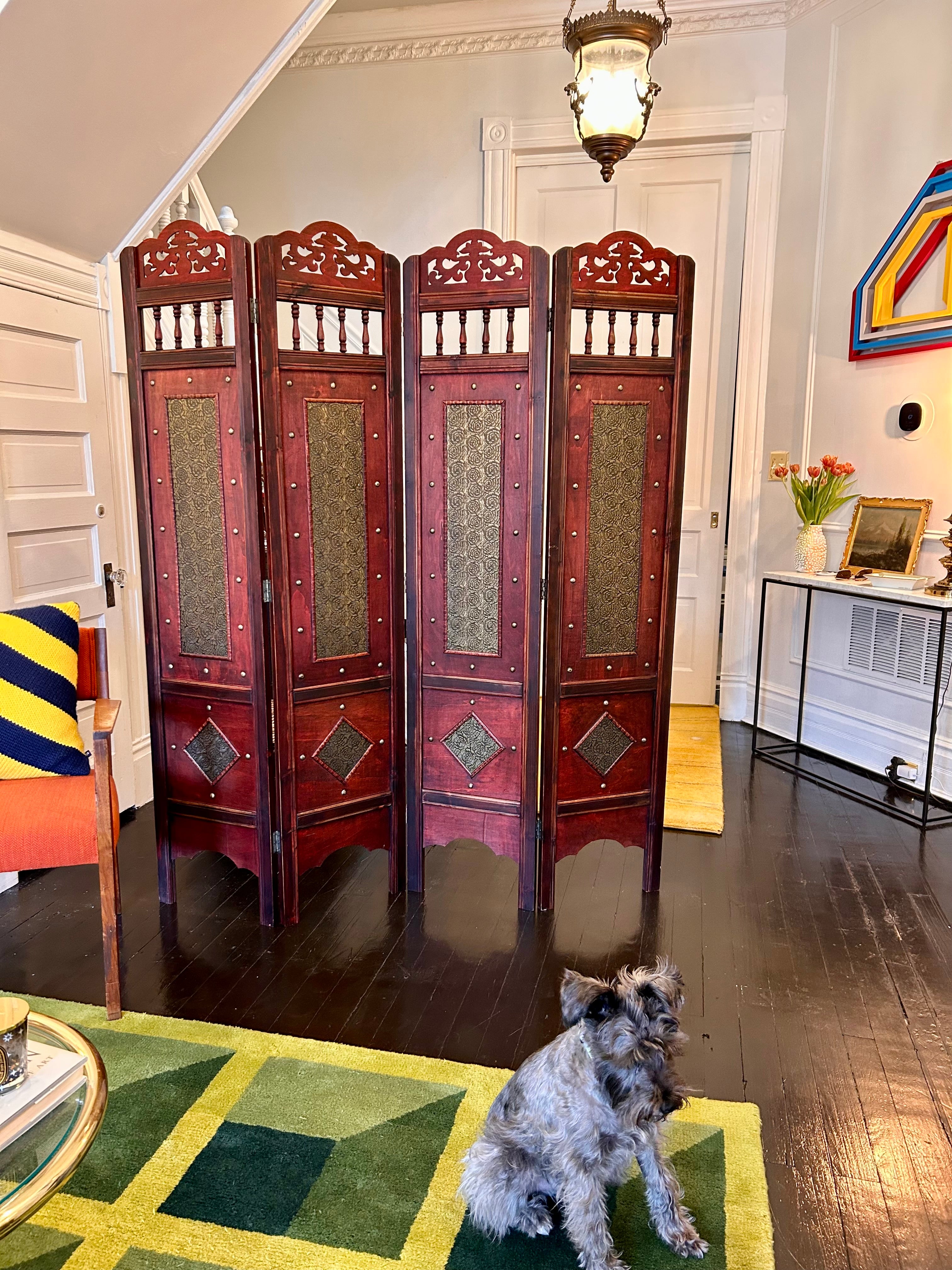 Wood and Brass Partition (Screen)