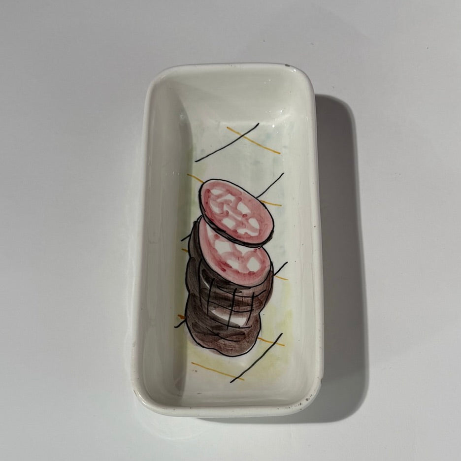Italian Hand Painted Salami Dish