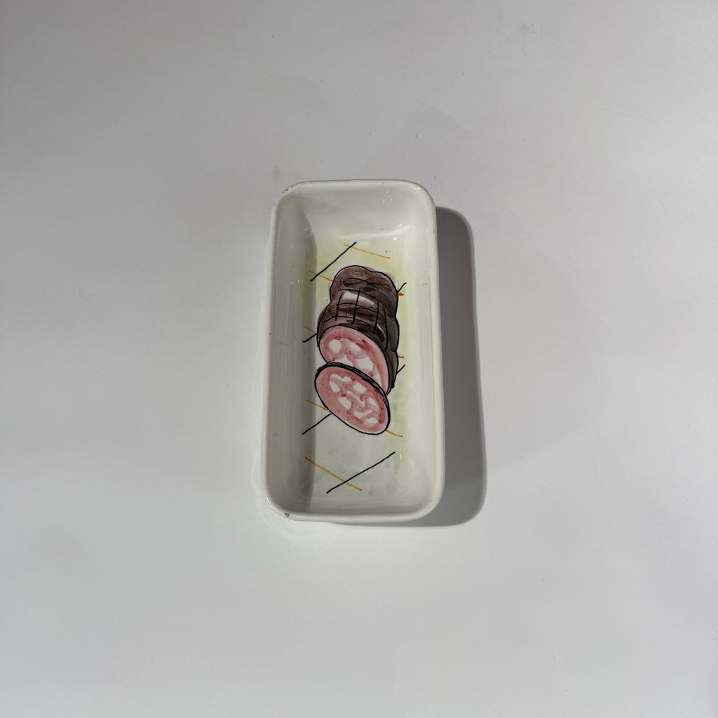 Italian Hand Painted Salami Dish
