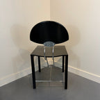 Italian Postmodern Ebonized & Chrome Dining Chairs