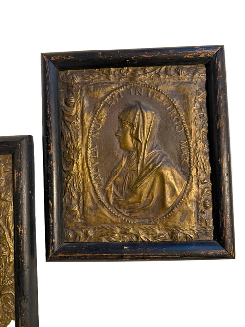 18th Century Bronze Framed Mary and Jesus