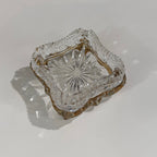 Crystal Ash Tray on Brass Holder