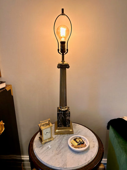 Vintage Brass & Marble Lamp