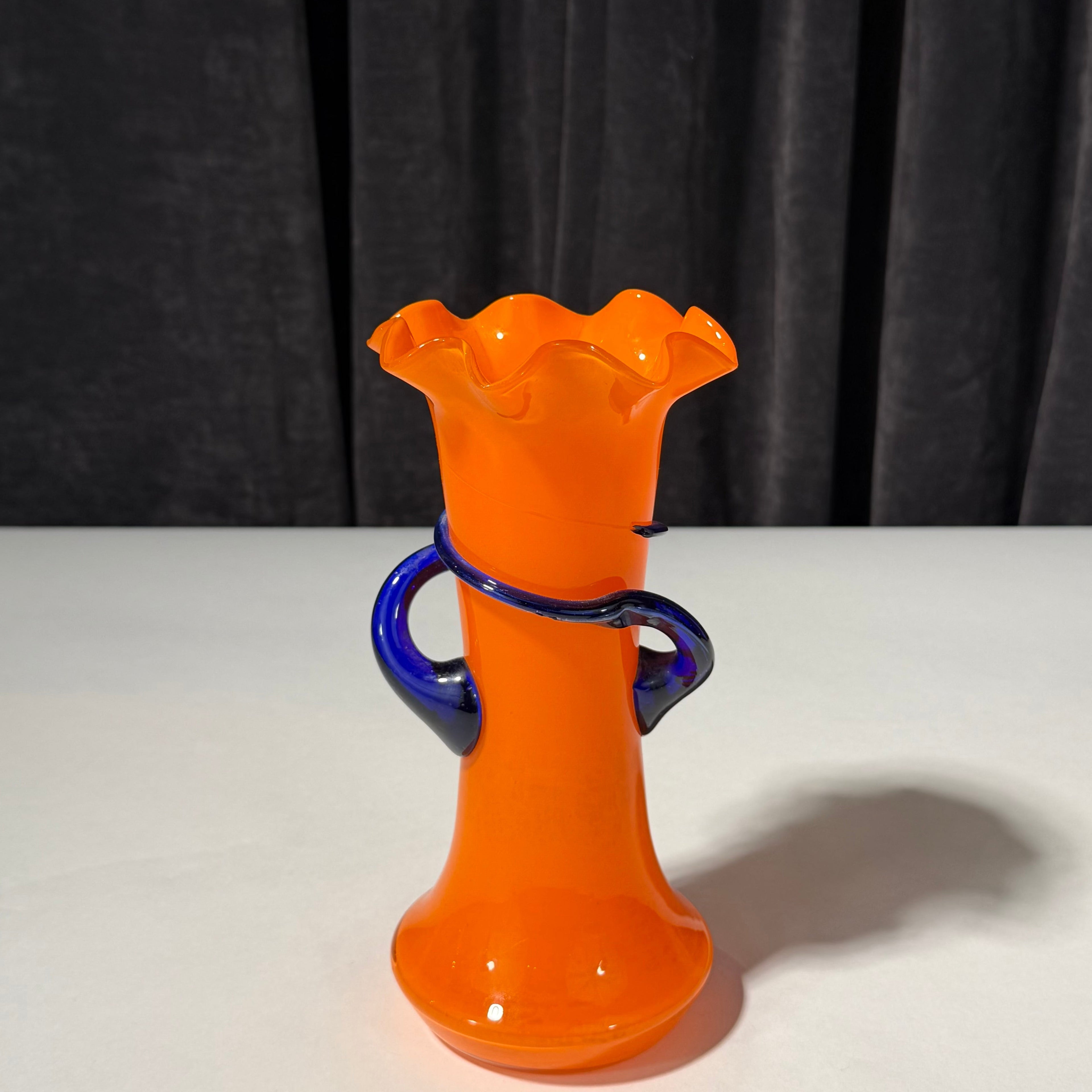 Orange blown vase