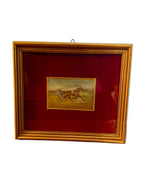 Horse Harness Racing Scene Oil on Board Signed R. Zilli