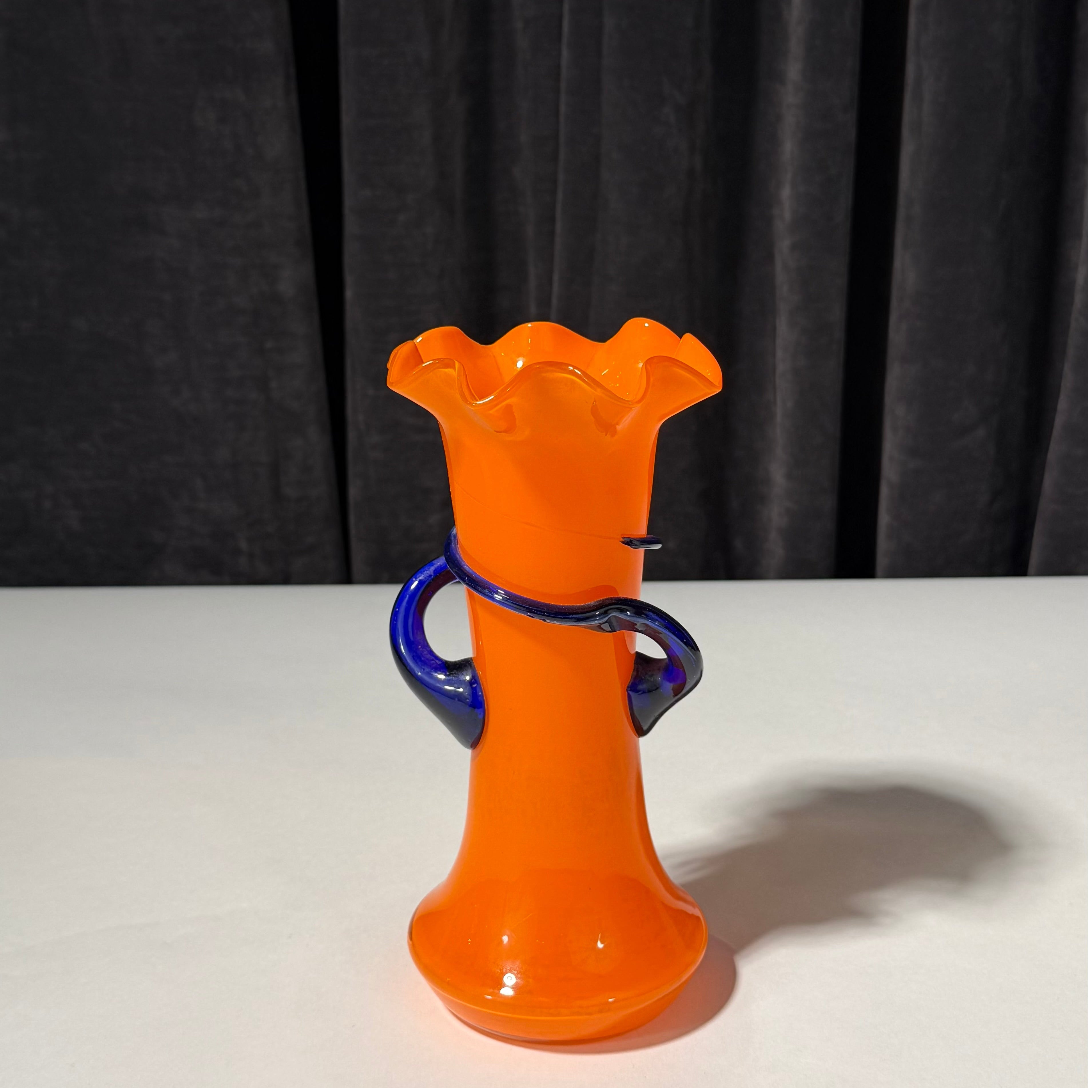 Orange blown vase