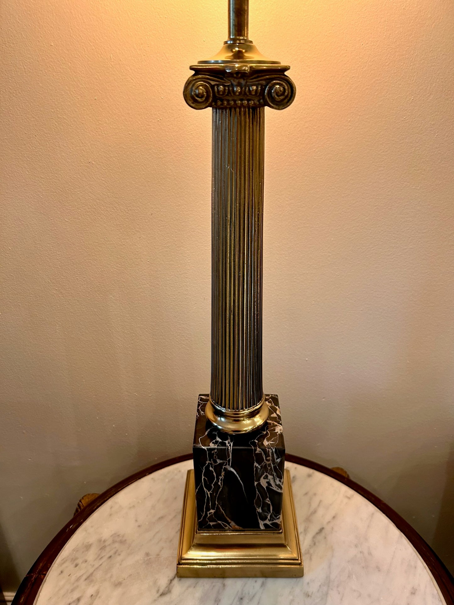 Vintage Brass & Marble Lamp