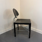Italian Postmodern Ebonized & Chrome Dining Chairs