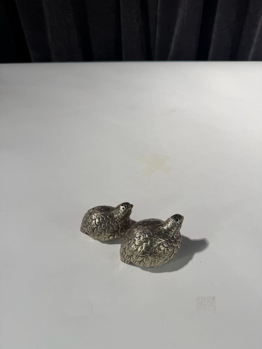 Silver Salt & Pepper Quail Shakers