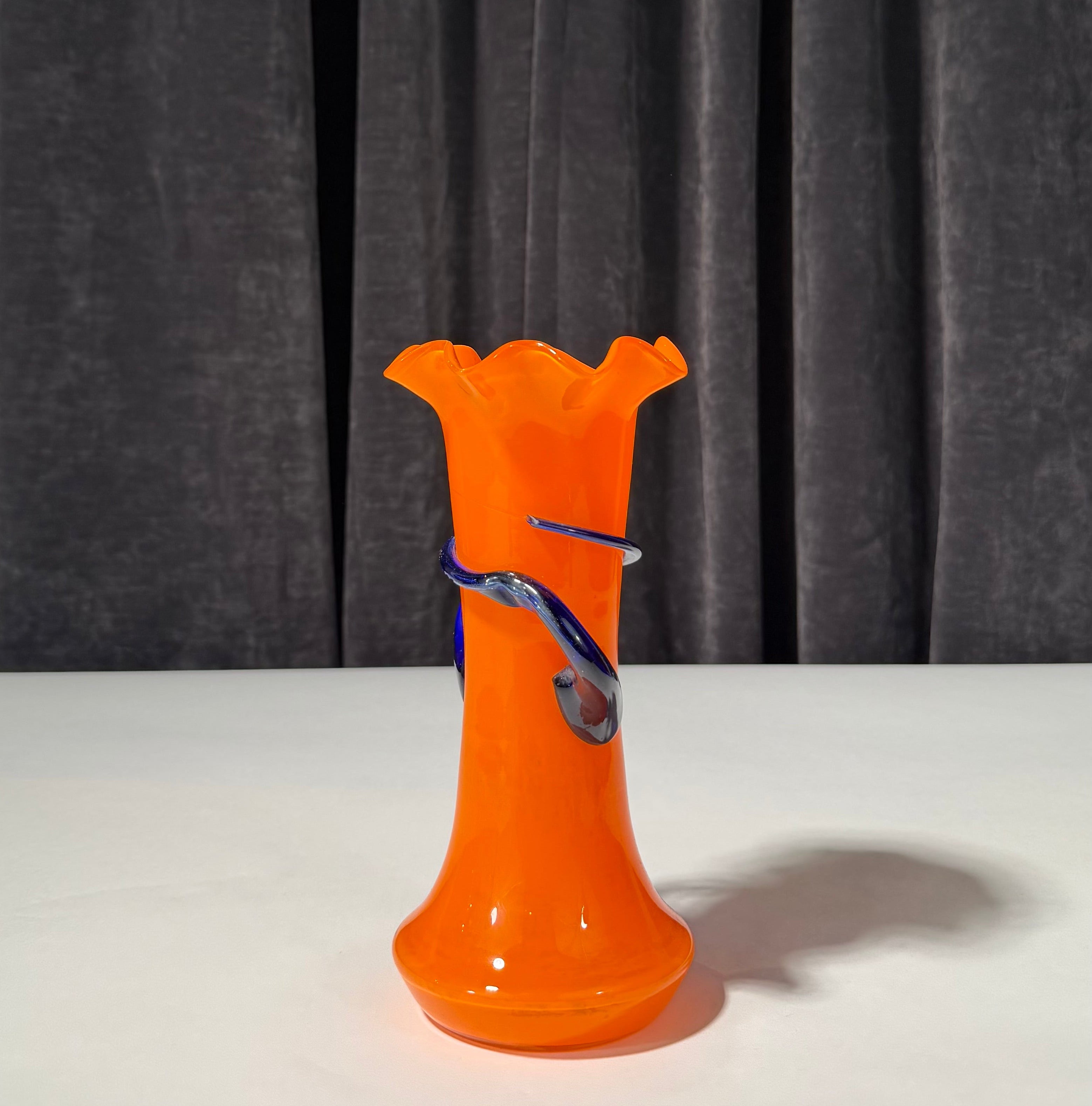 Orange blown vase
