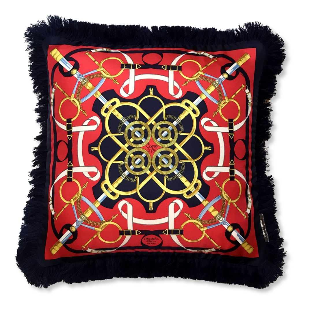 Hermès Eperon d'Or Silk Pillow