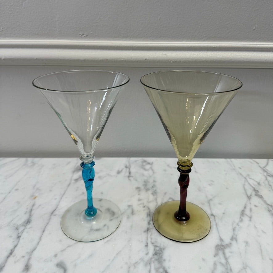 Early 20th Century Steuben Art Glass Goblets, Pair