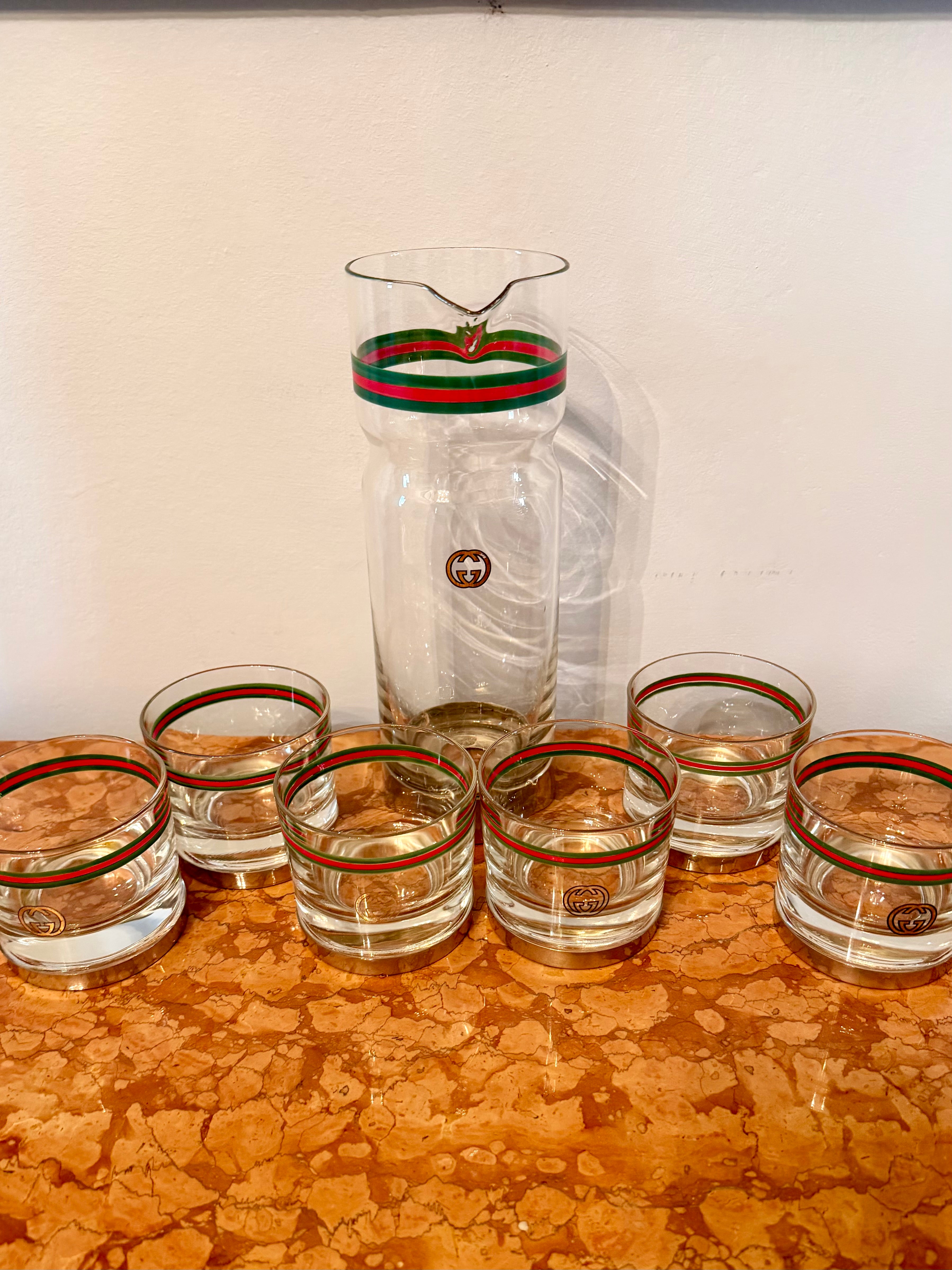 Gucci Glassware Set-Rocks Glasses & Pitcher