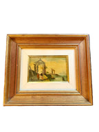 Italian Coastal Ruins Scene – Oil on Copper