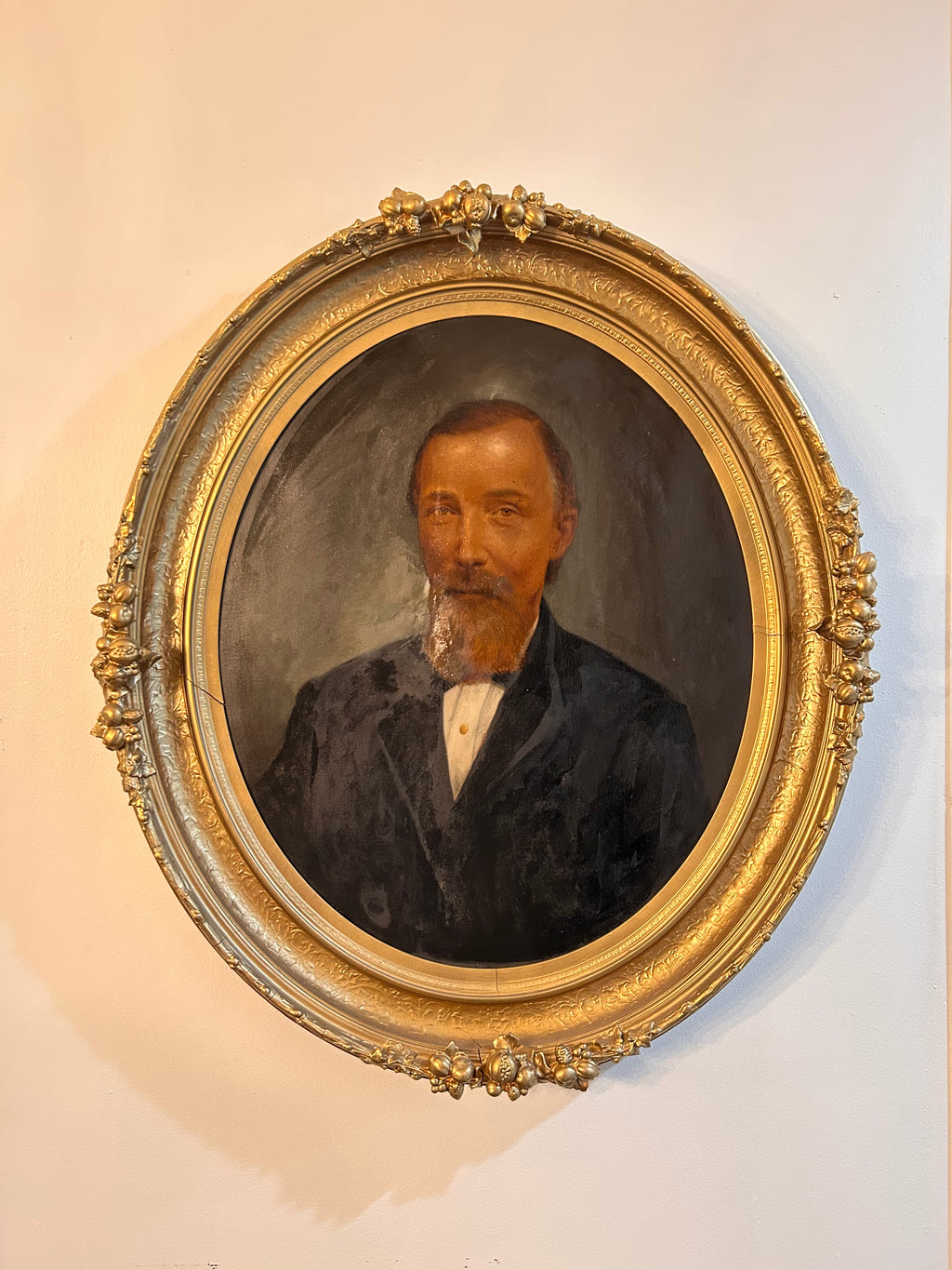Antique Portrait Pair – 19th Century Husband & Wife