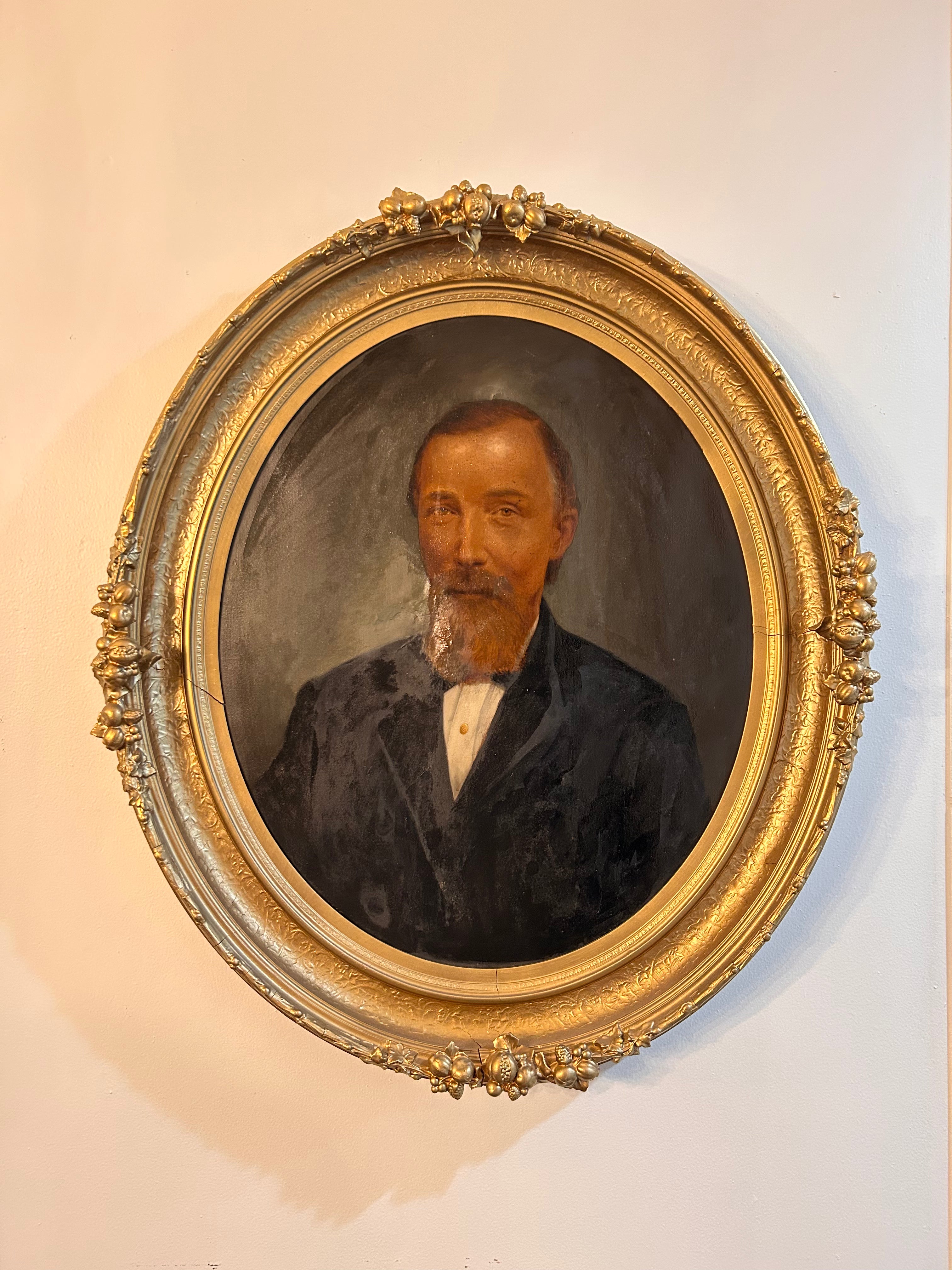 Antique Portrait Pair – 19th Century Husband & Wife