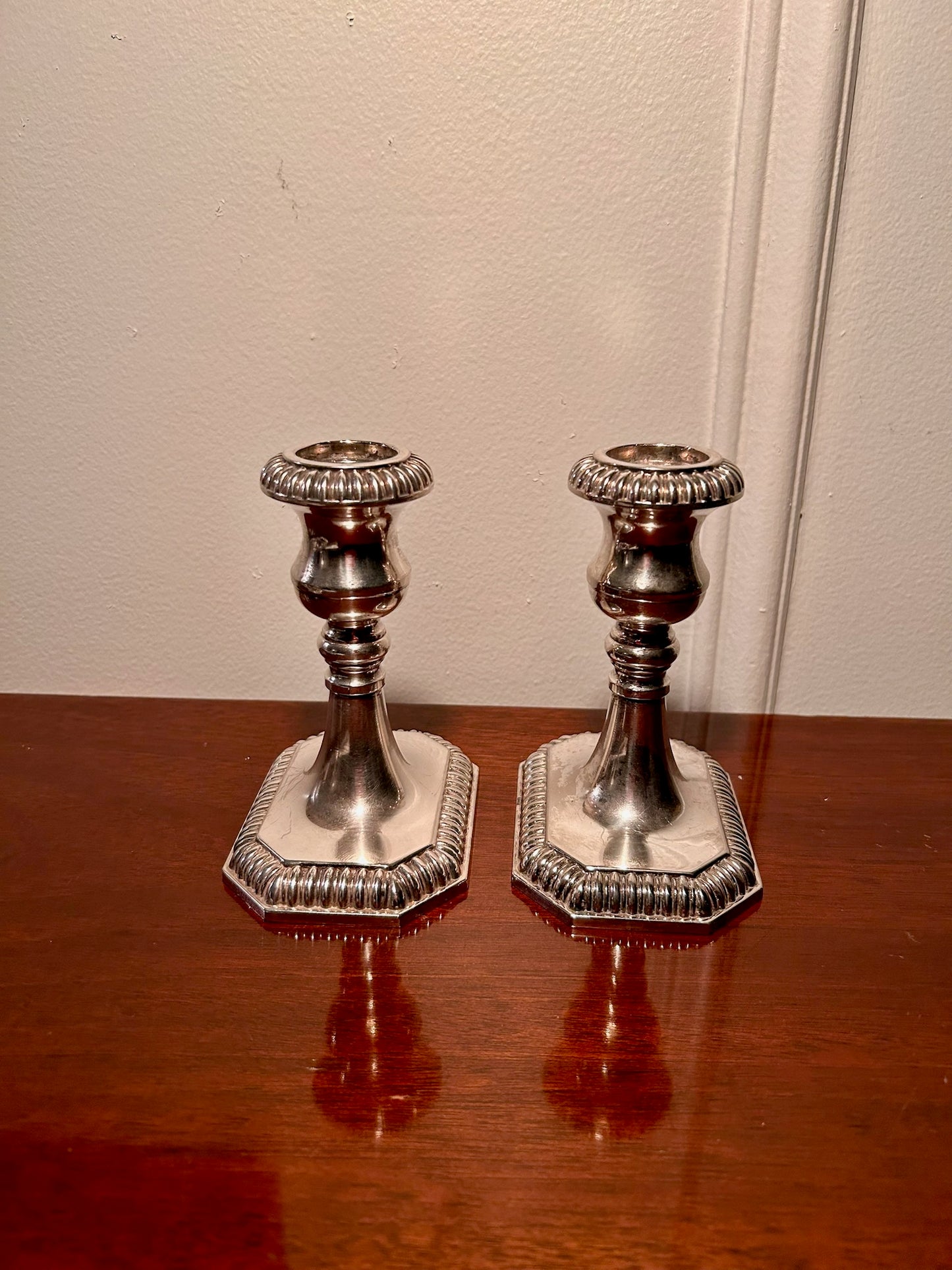 Vintage Silver Candlestick Pair