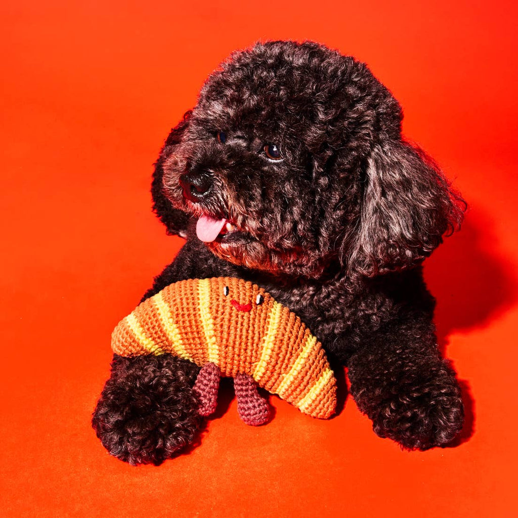 Cotton Crochet Croissant Dog Toy