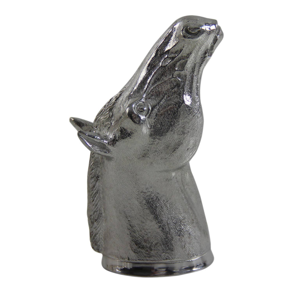 English Pewter Horse Head Jigger