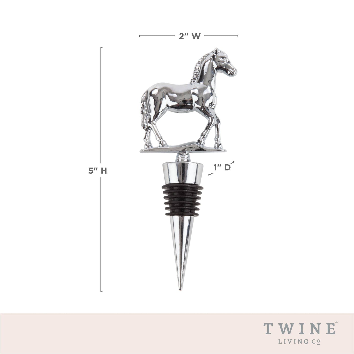 Chrome-Finished Pewter Racehorse Wine Stopper