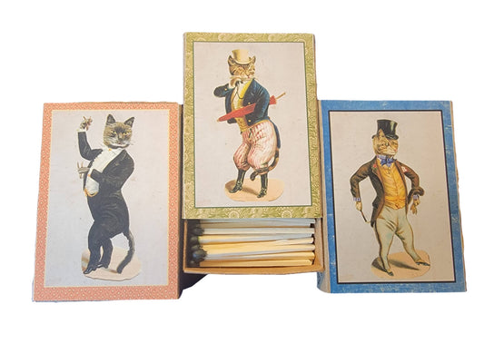 "Dapper Cats" Handmade Decorator Matchbox Lot