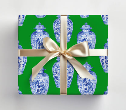 Green Ginger Jar Gift Wrap