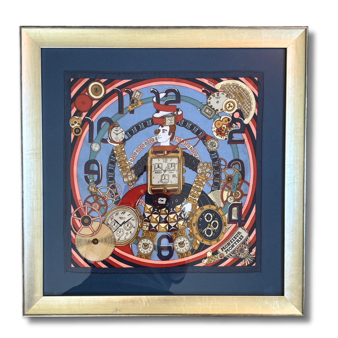 Hermès Framed Vintage Silk Scarf